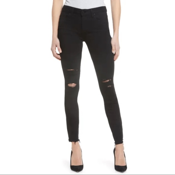 PAIGE Denim - Paige Slate Black Verdugo Crop, Distressed- Size 26